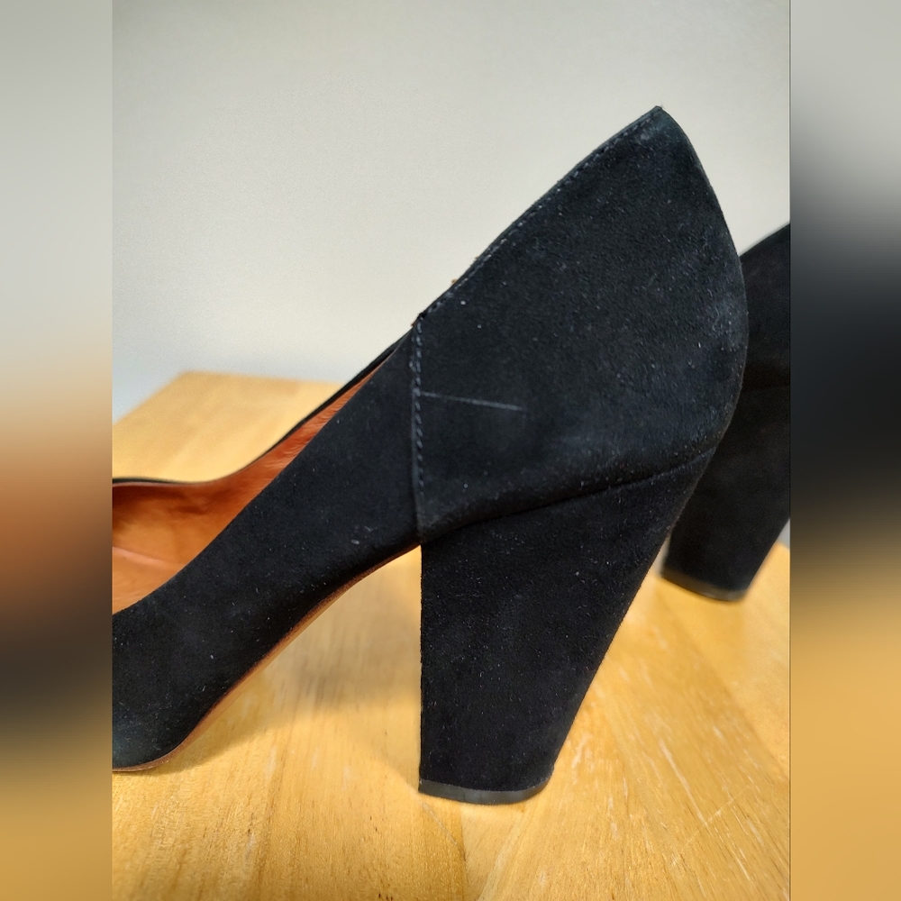 Madewell | Frankie Pump Black Suede Leather Heels Round Toe Style 04711 Size 8 - Picture 5 of 5